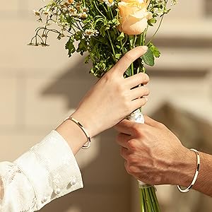 Thin Cuff Bracelet for Women Men Couple