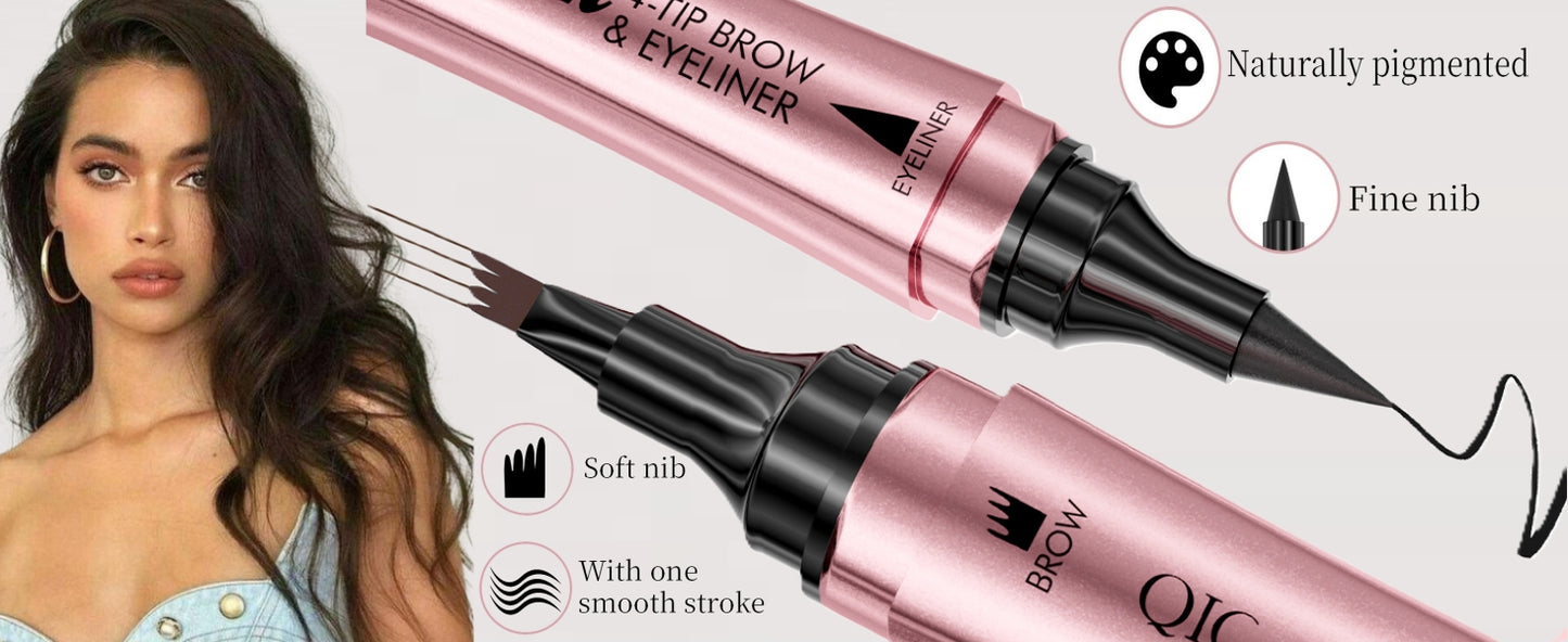 Qic Brow & Line 2IN1 Ink Pen – Eyeliner + Eyebrow Pencil {Waterproof}
