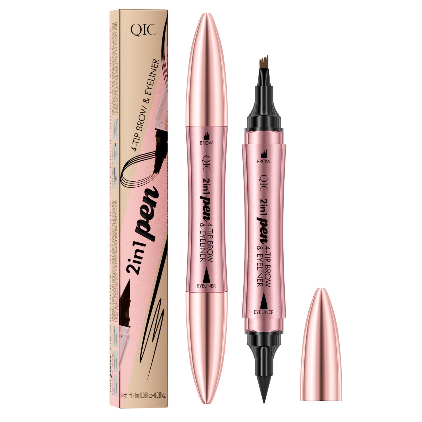 Qic Brow & Line 2IN1 Ink Pen – Eyeliner + Eyebrow Pencil {Waterproof}