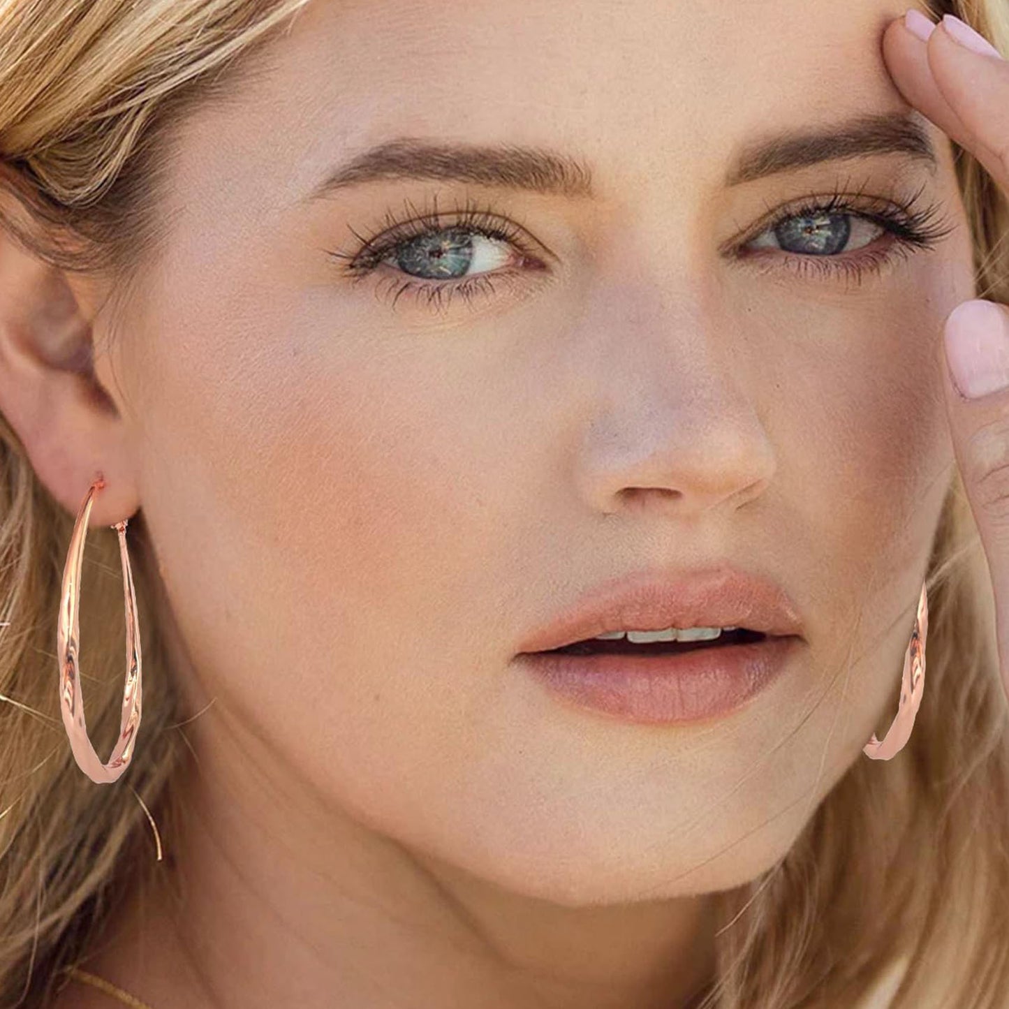 Sterling Silver Hoop Earrings Lightwieght Large Hoops Earring for Women