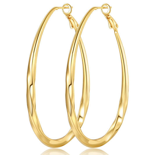 Sterling Silver Hoop Earrings Lightwieght Large Hoops Earring for Women