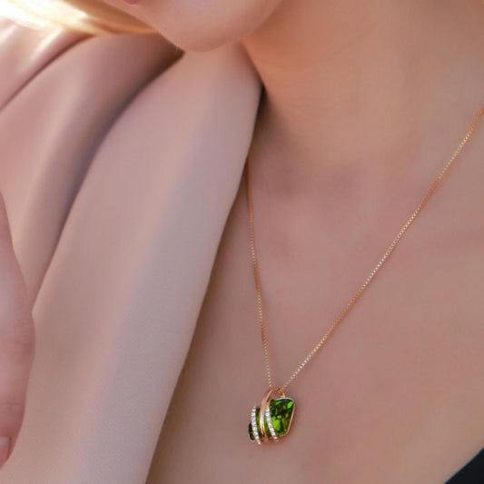 Leafael Wish Stone Pendant Necklace, Necklaces for Women with Birthstone Crystals