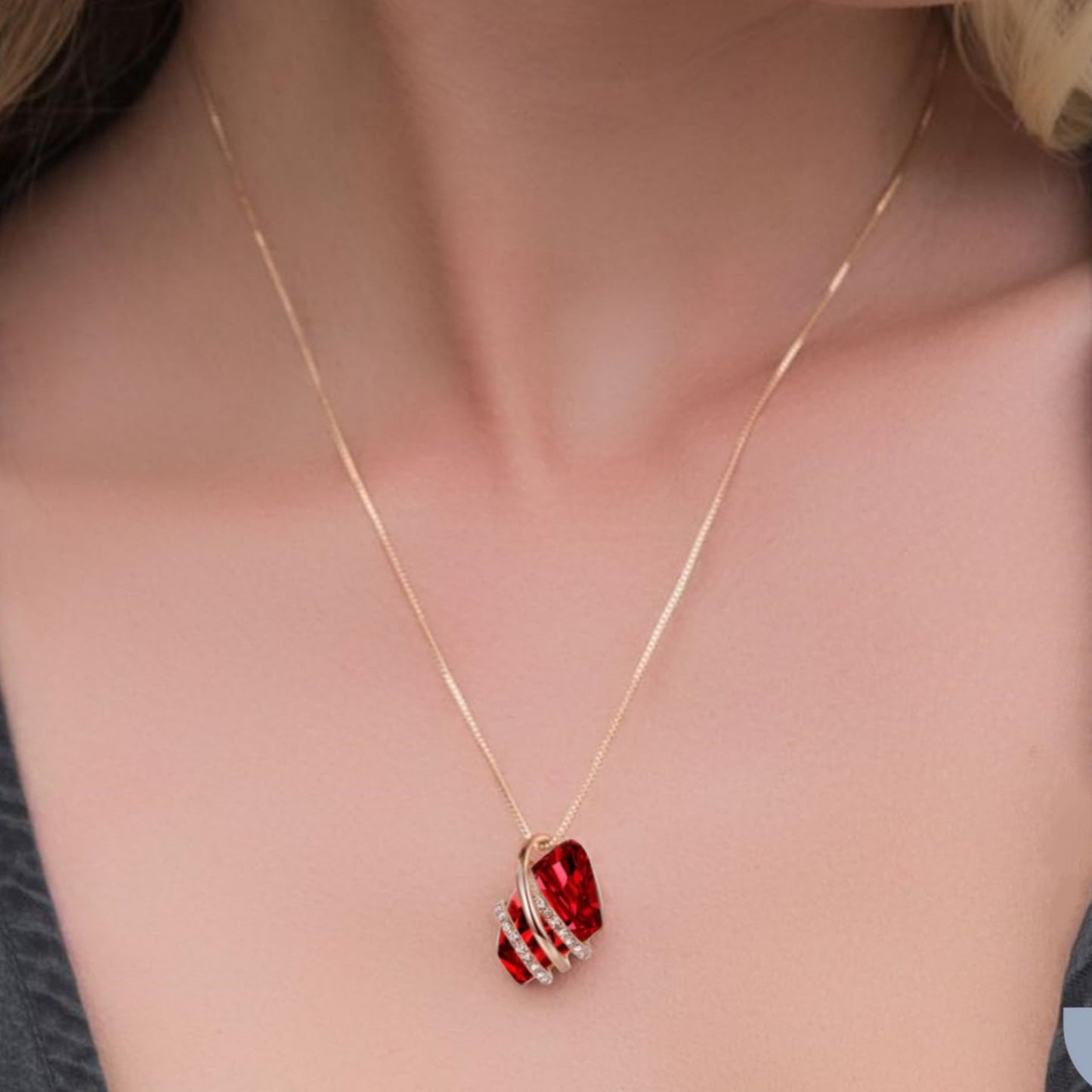 Leafael Wish Stone Pendant Necklace, Necklaces for Women with Birthstone Crystals