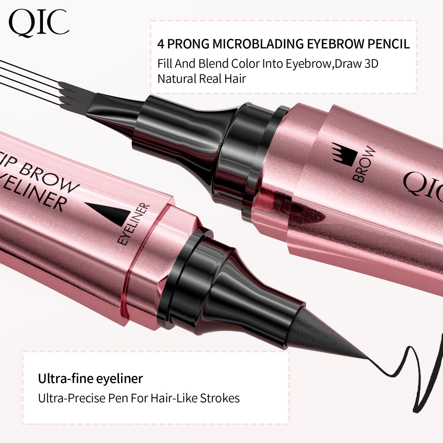 Qic Brow & Line 2IN1 Ink Pen – Eyeliner + Eyebrow Pencil {Waterproof}