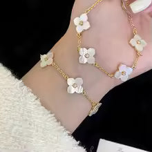 Natural Shell Stone Flower Bracelet for Women