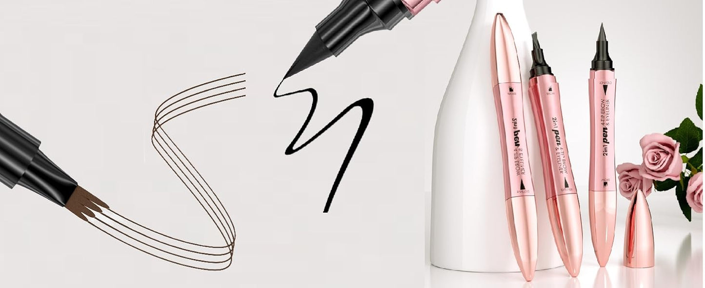 Qic Brow & Line 2IN1 Ink Pen – Eyeliner + Eyebrow Pencil {Waterproof}